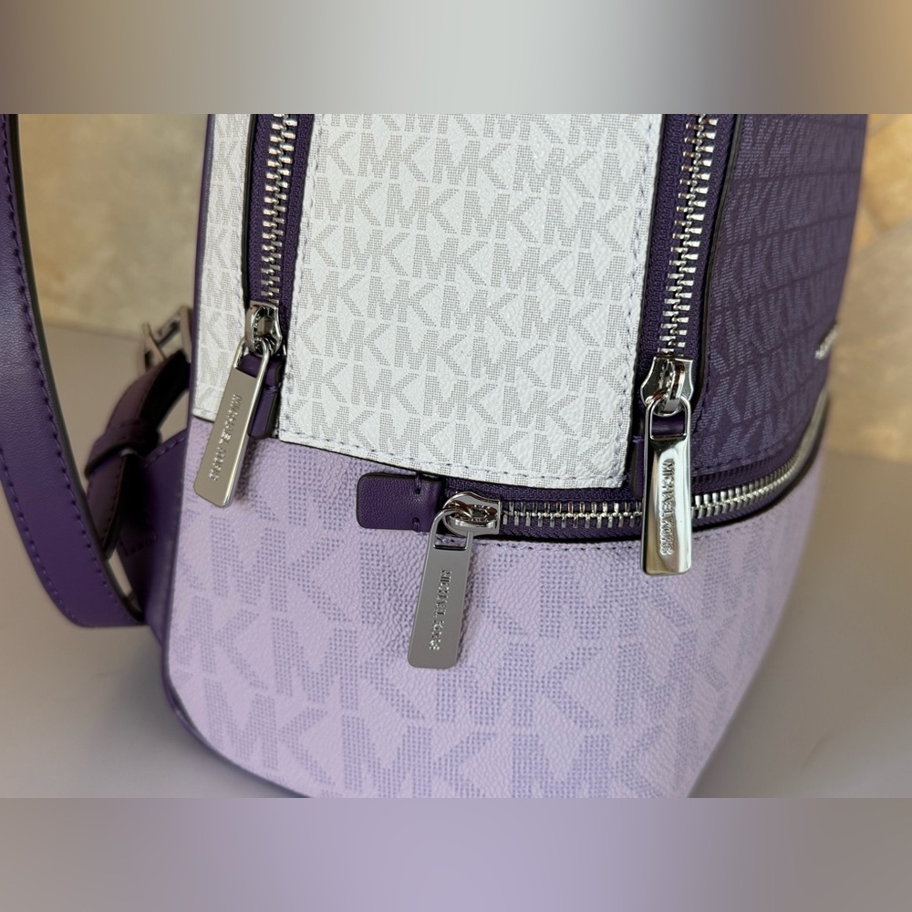 Michael Kors Rhea Medium Backpack Purple Multi - Picture 12 of 12